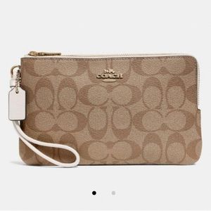 Coach signature PVC double zip wallet